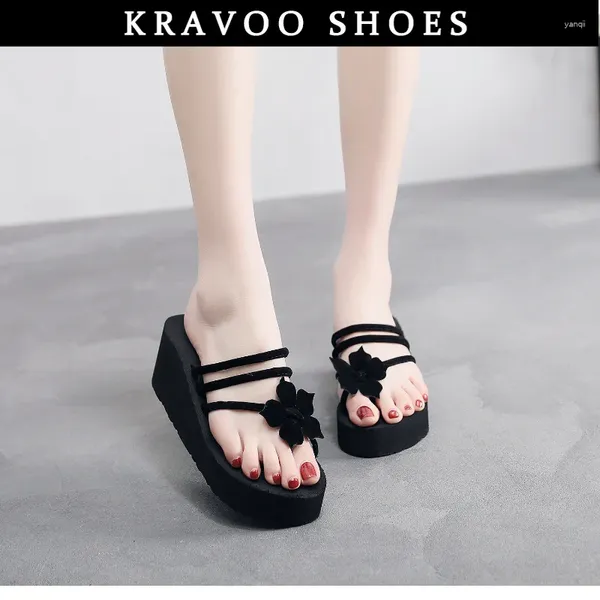 Slippers Platform Platform Women Shoes Besvene Flip Flops Женские узкие группы капусты Сандалии Ladies Beach Slides Лето