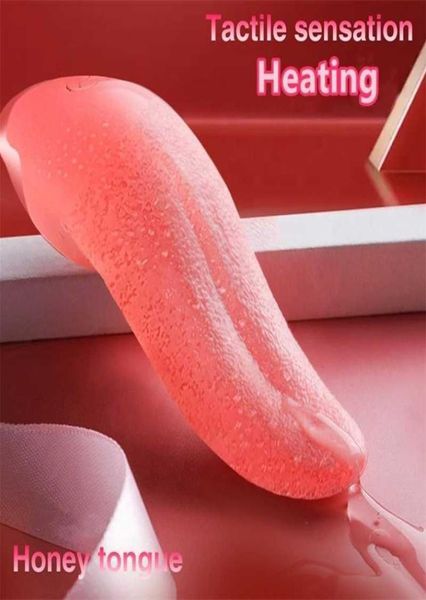 Massager di giocattoli per sex su una lingua di design Leccare il riscaldamento G Spot Spot Spot Clitoral Vibrator Clit Toys for Women Masturbor Shop Aulls8251475