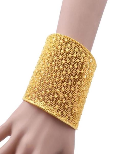 Роскошный Barcelet 24K Gold Color Dubai African India Bangle размер для женщин свадебные украшения для женщин.