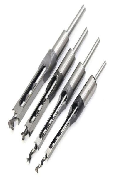 4pcs Square Hole Mortiser Drill Bint Doolworking Drill Комплекты Morting Hole Drills Diy Woodworking Tools9037467