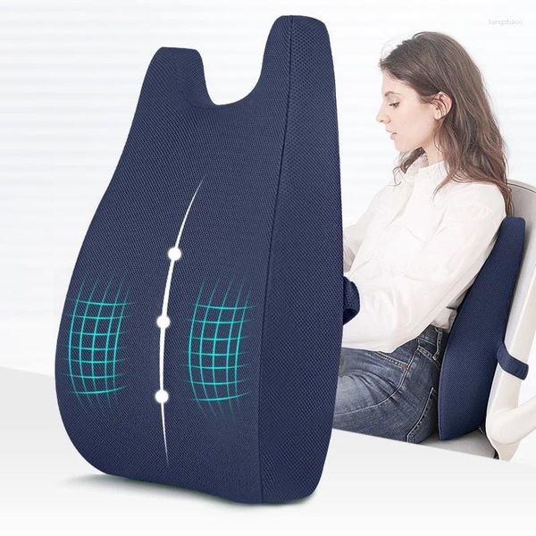 Подушка 1 ПК обратно для офисного стула пена памяти уменьшает эргономичный дизайн боли с низкой талией отдых