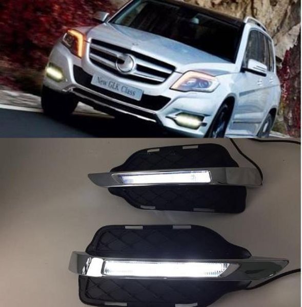 1Pair liderou o DRL diurno com luz para Mercedes Benz W204 GLK300 GLK350 GLK500 2013 2014 2015 2016 Daylight589852020