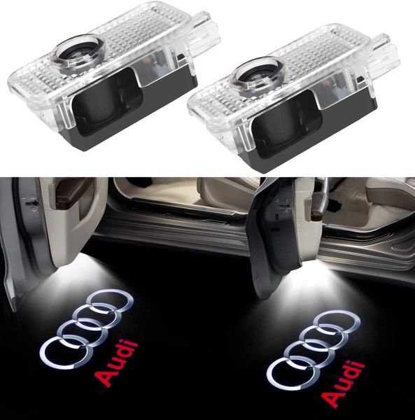 Proiettore logo a led porta auto Light Ghost Shadow Symbol Emblem Courcesy Step Lights Welcome per Audi Audi A3 A4 A5 A6 A7 A8 Q2 Q3 Q56423003