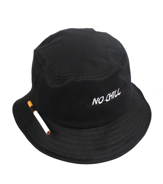 Whole Men Women Cigarette ricamo di sigaretta cappello da pesca hip hop pesca da pesca adulto bob cappello amanti estivi flat hat q08055626402