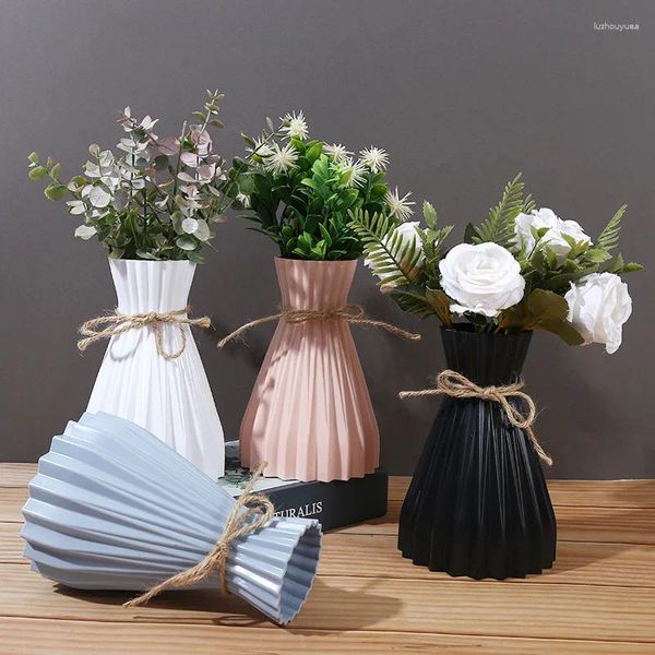 Vasen Origami Vase Einfacher moderner Planetenhalter Twine Seal Blume Arrangement Keramik Topf Skandinavische Stil gestreift