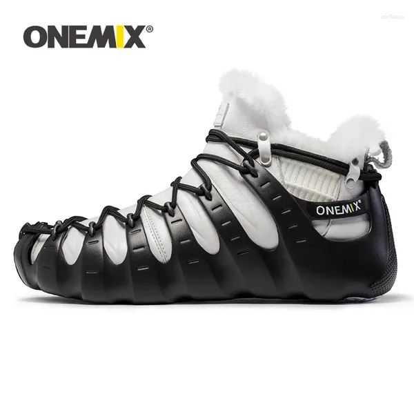 Scarpe casual Onemix stivali invernali per uomini che camminano donne da trekking da esterno scarpe sneaker peluche impermeabili mantieni la neve calda