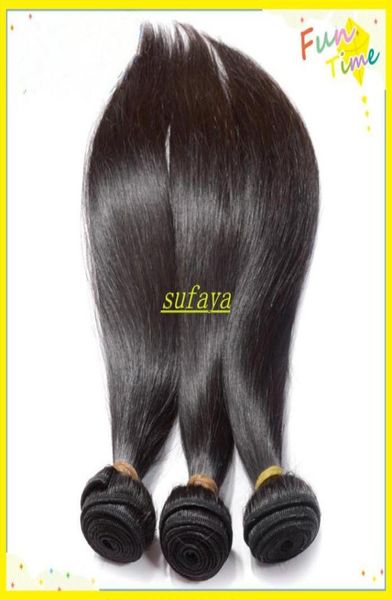 Yeni Yıldız Perulu İnsan Virgin Düz Saç Dokumaları Kraliçe Saç Ürünleri Doğal Renk 120GBUNDLE1801036
