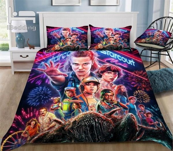 Film horror Strangerthings 3D Set di biancheria da letto set di coperture per piumini stampati set gemello Full Queen King Size Drop 2012117972726