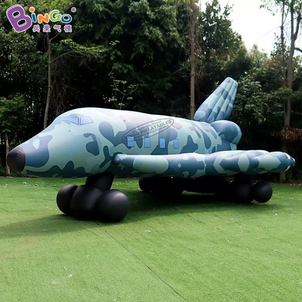 8mlx6mwx4mh (26x20x13.2ft) publicidade de simulação inflável modelos de aeronaves de inflação Balões de caça para decoração de eventos com arbustos Air Toys Sports