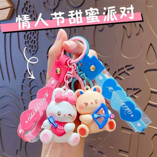 Tornari Creative Cupid Bear Key Chain Cute Sweet Love Romantic Romantic Keyring for a coppia Ornamenti di San Valentino Regalo di San Valentino