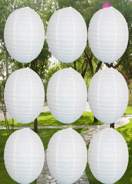 Whole40PCSLOT 403903910cm Weiße Farbe Chinese Papier Laternen Festivalwedding Decorationonly Paper Lantern 6768447