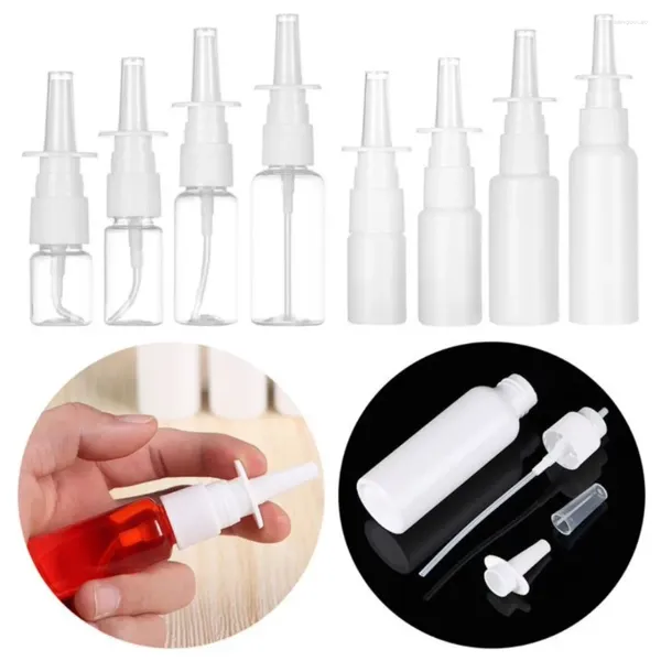 Bottiglie di stoccaggio 20pcs Plastica Vuoto Vuoto Spray nasale Spruzzatori a nebbia fine Atomizzatori Contenitore d'acqua per trucco 5ml/10 ml/20ml/30ml/50 ml