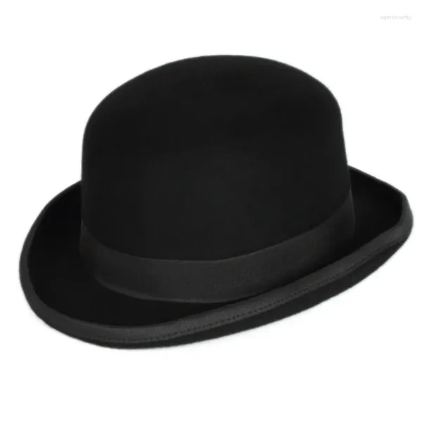 Berretti di alta qualità uomini e signore spazi vuoti rotondi top top brim trilby browler cappelli fedora cappello all'ingrosso