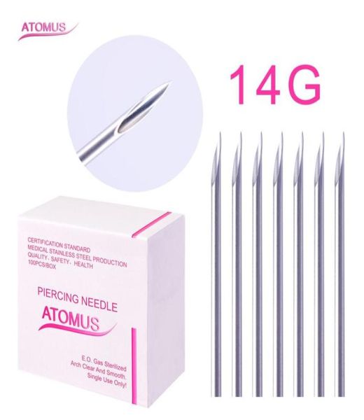 100 PCSBOX 14G Nego per piercing per corpo sterile usa e getta per accessori per tatuaggi all'ombelico auricolare forniture7285247