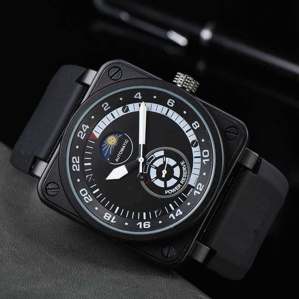 Смотреть часы AAA Mens Star Series Полностью автоматический механический BR Home Silicone Tape Mens Watch