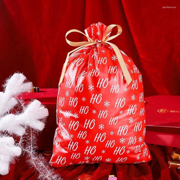 Hediye sargısı 25pcs/lot 30x40cm büyük boyutlu Noel plastik çanta parti kozmetik hediyeler şeker ambalaj çantaları çekiliş ile