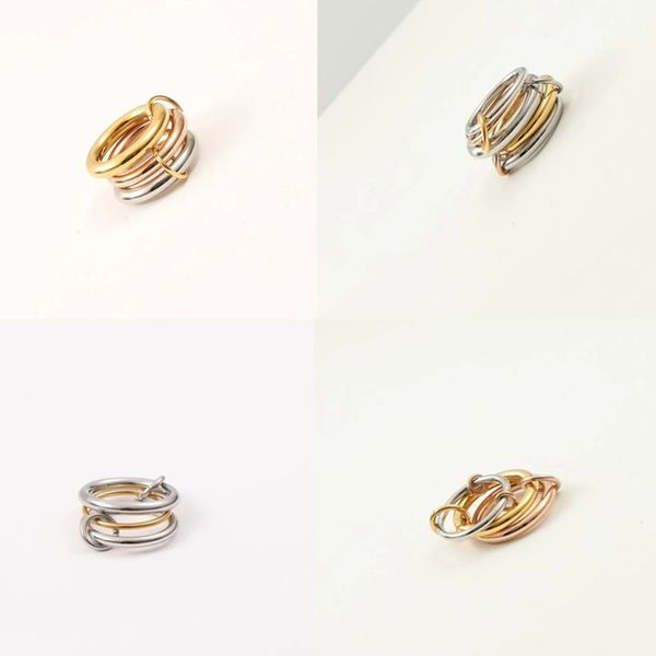 Persönlichkeit Designer Halley Gemini Band Rings Spinelli Kilcollin Brandneue Luxus Industriewindschmuck Gold 925 Sterling Silber Multiple Ring Mother Day Geschenk