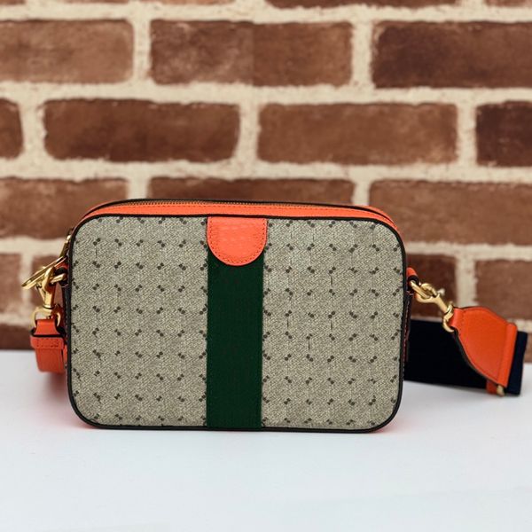 Yeni küçük crossbody çanta lüks tasarımcı floresan deri trim omuz çantası erkek kadınlar fermuarlı cep tuval elçi çantası yaz plajı gündelik el çantası