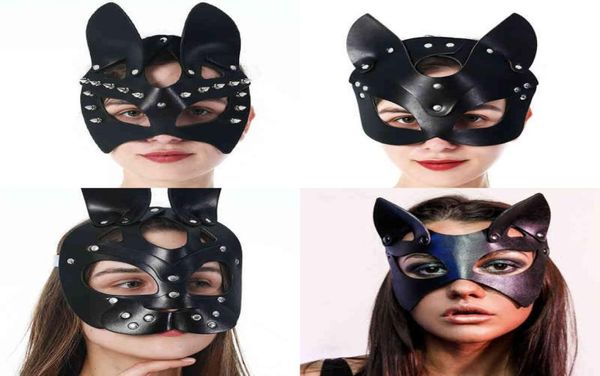 Seksi Oyuncaklar Seks Maske Yarım Maske Partisi Cosplay Punk Köle Prop PU Deri SM Maske BDSM Bondage Yetişkin Oyun Maskeleri Kadınlar İçin Seks Oyuncakları4111331