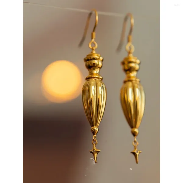 Dangle Ohrringe einzigartige Design Goldfarbe Tag und Nachtglas Haken für Frauen im ethnischen Stil Party Schmuckgeschenke