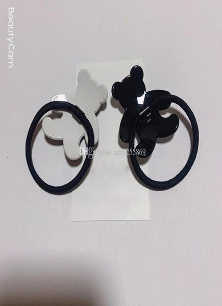 Presentes de festa Moda de acrílico preto e branco Pequena corda de cabelos de cabelos de borracha para feminino Acessórios favoritos de cocar