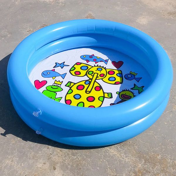 1pc 65x65 cm Baby Schwimmbad Kinder Sommer Kinder Wasserspielzeug aufblasbare Badewanne runde schöne Tierdruckpool 240416