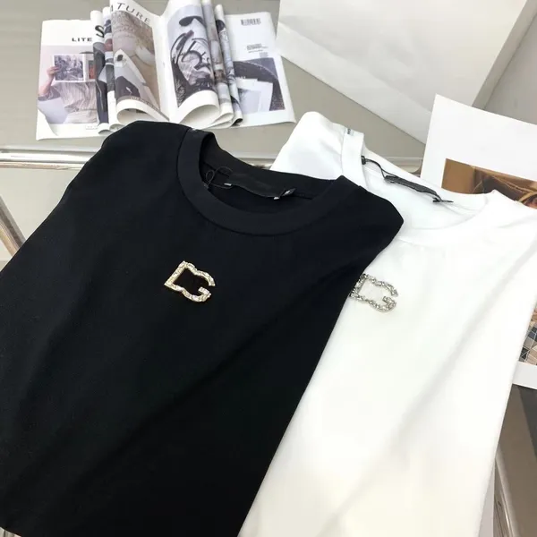 Sommerdesigner Metall -Baumwoll -T -Shirt für Männer Frauen T -Shirts mit Diamantbuchstaben T -Shirts kurze ärmliche T -Shirts Top atmable Kleidung