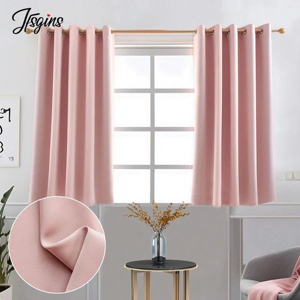 Feste Farbe Blackout kurze Vorhänge für Fenster Schlafzimmer Vorhang in der Küche kleine Drapes Tendene Custom High Shading Decor 240429