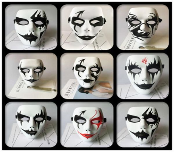 Maschera per il viso di Halloween bianco Jabbawockeez Mask Hiphop Jabbawockeez Mask White Hip Hop Hop Plain Masches Masches1310646