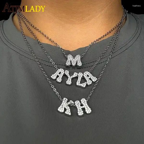 Ketten 925 Sterling Silber Micro gepflastertes CZ 26 anfängliche Zauberperlen A bis Z Alphabet Kreuzkette Personalisierte DIY -Name Halskette