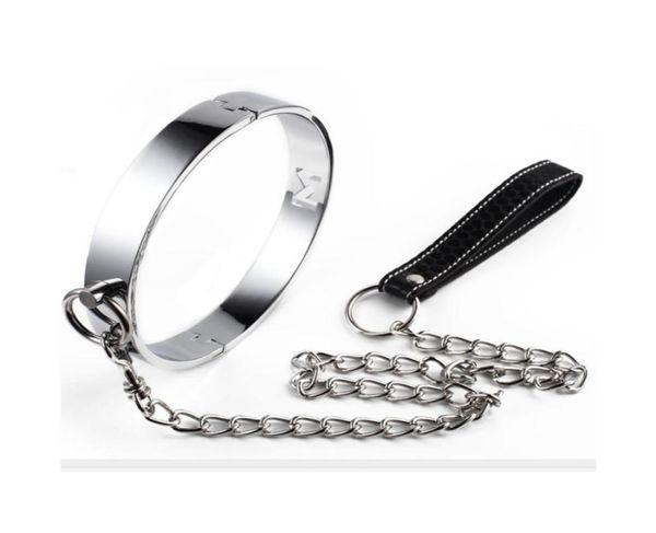 Colar de aço de metal com coleira novo design bdsm bondage engrenagem fetiche de sexo adulto brinquedo cinto de cinto de pescoço Treinamento de escravos para masculino F1644124