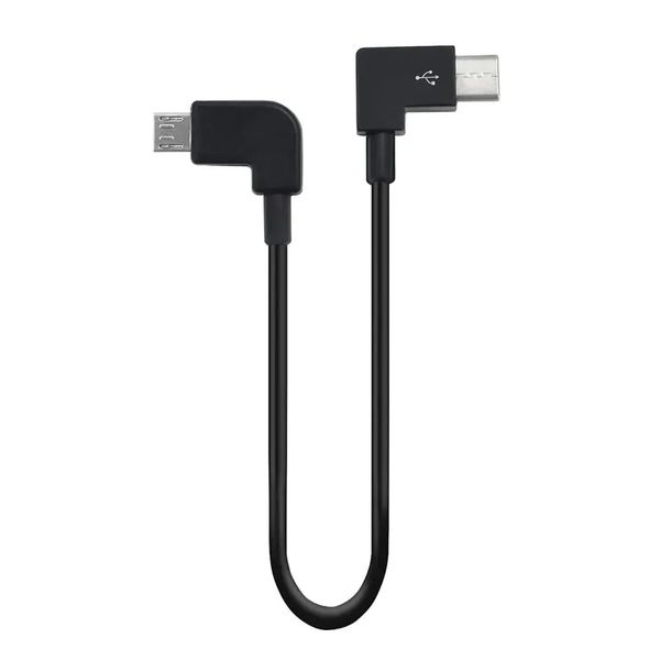 Cabo USB de 20 cm para Tipo C curto 2.4A Cabão de carregamento rápido Raciocínio de 90 graus USB C Micro USB Cabo de dados para todos os smartphones