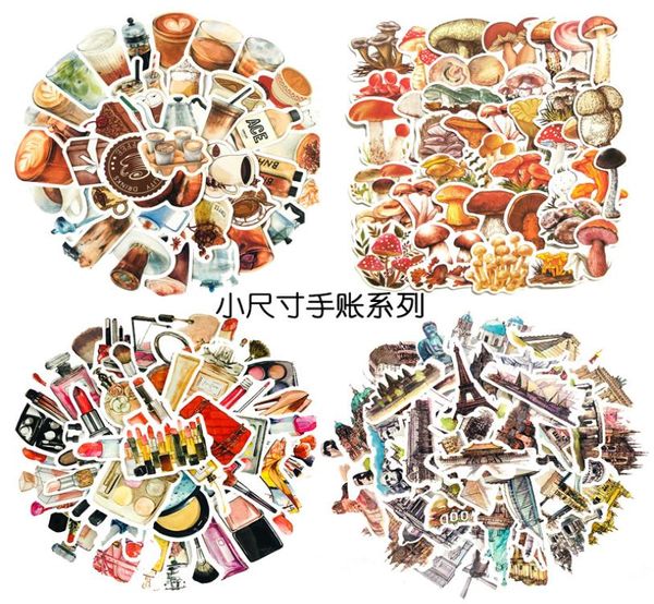 5SET200PCS Coffee Fungo Fungo Backaging Adesivi bagagli Notebook Cosmetics Rossetti Adelivi 8690903