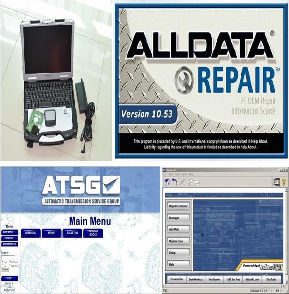 Tutti i dati Strumento di riparazione automatica AllData 1053 MLL ATSG in software HDD da 1 TB Installato computer per Panasonic CF30 Laptop 4G T3568603