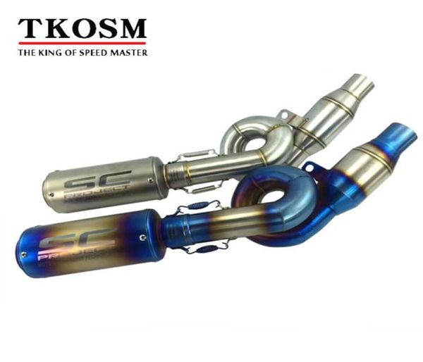 TKOSM Laser SC Motorrad Z800 Auspuffanlage Edelstahlmotorbike Muffler und Middle Pipe Escape für Kawasaki Z8002874488