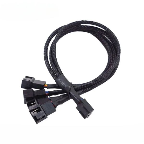 Cavo della ventola PWM a 4 pin da 1 a 2/3/4 Ways Splitter Black Black Black Extension Cavo Connettore PWM Cavi di estensione PWM