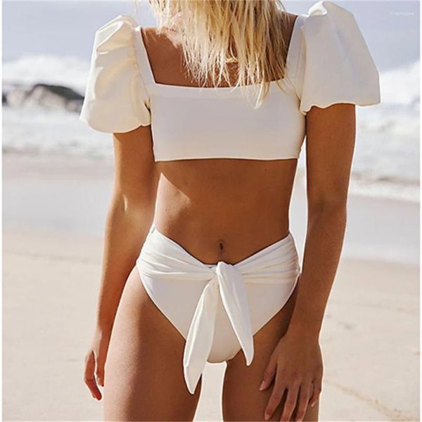 SUGGER INDIEMENTO DA SUGGERIMENTO SULLA SULLA BIKINI BIKINI Bowknot Back Swim costumi di costume da bagno High Wons Women Women Two pezzi BASCAZIONE BASTIONE BASILIO.