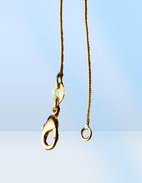 Catene Collane Disegni lisci da 1 mm 18K da uomo placcato in oro da uomo Accessori per gioielli fai-da-te regalo con chiusura di aragosta 16 18-30 pollici8251616