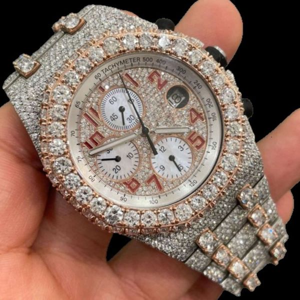 Дизайнерские часы Trending VVS Moissanite Cinded Out Diamond Watch для мужчин Лучший подарки для модных ювелирных изделий