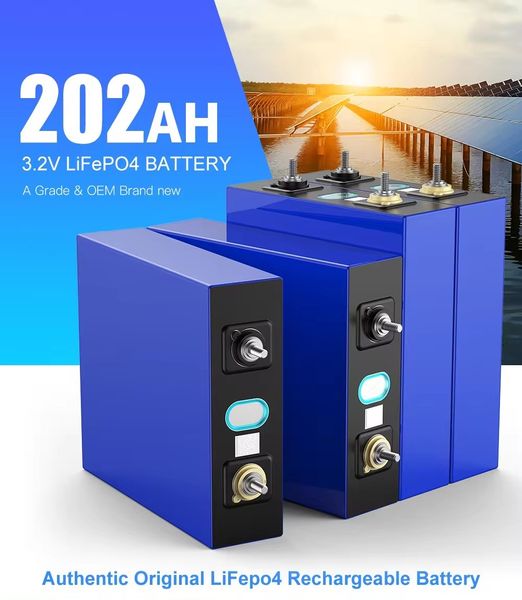 Nuovo grado A di grado A 3,2 V 280AH 310AH 202Ah LifePO4 Batteria ricaricabile 6000 cicli Fosfato di ferro litio PRISM Solar Energy Eu/US Duty Free