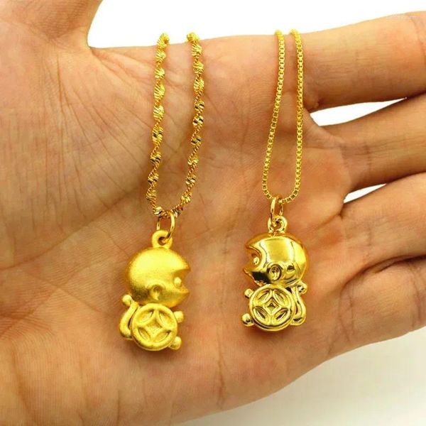 Pingentes do euro jóias de ouro saídas 3d colar de macacos Ano dourado de acessórios de vida para homens e mulheres
