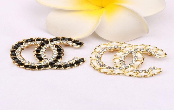 Designer di donne di lusso Brand Brand Breoches 18k oro intarsio intarsio Crystal Rhinestone Gioielli fatti a mano per spillo di pelle fatti a mano Marriti7915101