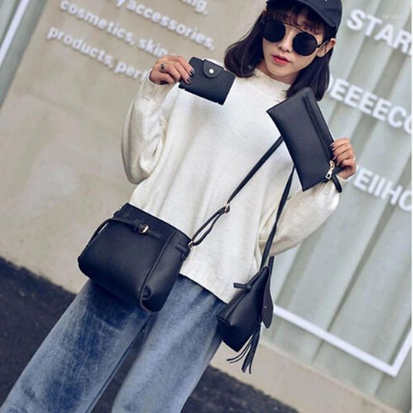 Bolsas de ombro 2024 Coreano Bucket Tassel Bag feminino Feminleg