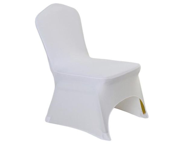 100 PCS Evrensel Beyaz Polyester Spandex Düğün Sandalyesi Düğünler İçin Ziyafet Katlanır El Dekorasyon Dekoru Tüm6992678