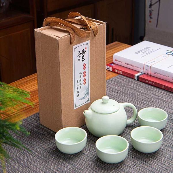 Подарочный пакет чайных приглашений 3PCS 3D Golden Fish Chiaf Tea Cup Cup Кунг -фу чай чай