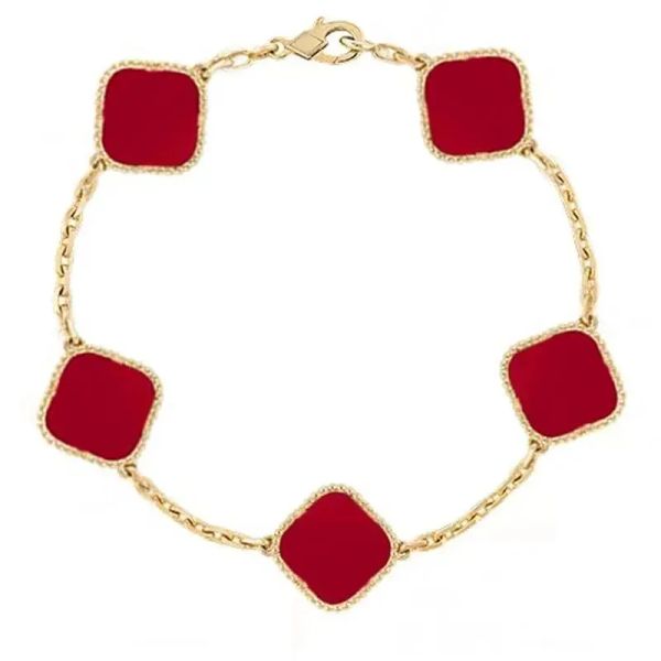 4/4 Blattklee Halskette Designer Anhänger Halskette Armband plattiert 18K Mädchen Weihnachten Engagement Accessoires Jubiläumsgeschenk 66