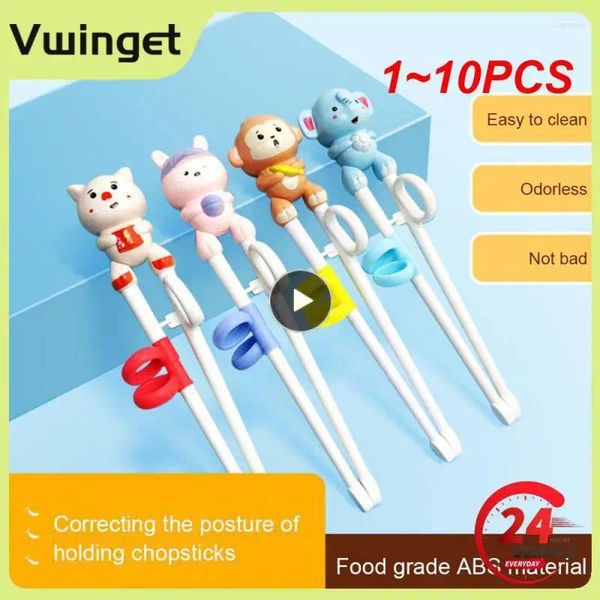 Bacchette 1-10pcs carino cartone animato scimmia elefante apprendimento addestramento per bambini bambini bacchette cinesi studente