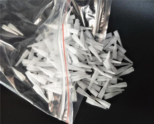 200pcs Dövme İğne İpuçları Tek Kullanımlık Uzun İğne Nipelleri Kalıcı Makyaj Makinesi için Plastik Caps6107616