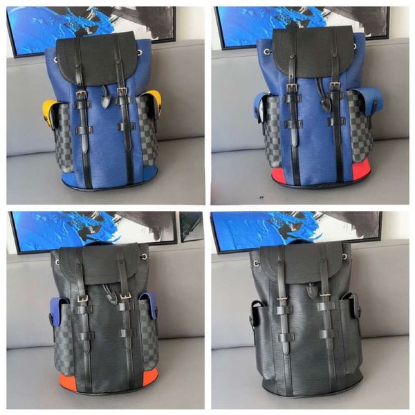 2024 Neue Designer -Marken -Männer -Leder gegen Wasser Wälzte Rucksack Kuhlattenbuch Mountaineering Travel Computer Bag Trendy Trendy