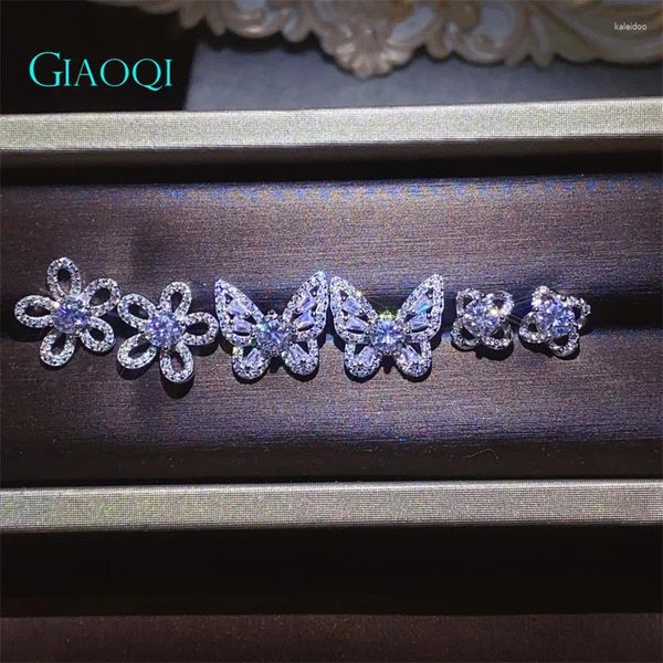 Brincos de Dangle Giaoqi genuíno S925 Silver Total 1 Carat D Cor VVS1 Moissanite Diamond Butterfly para mulheres Jóias de princesa